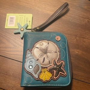 CHALA Zip-Around Wallet - Sand Dollar - Teal